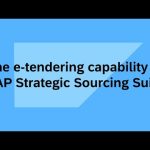 The e-tendering capability in SAP Strategic Sourcing Suite