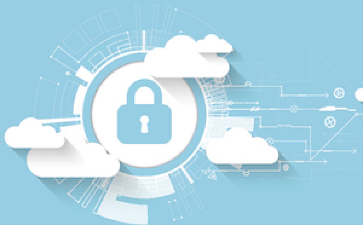 Web cloud technology. Protection concept. System privacy, vector illustration