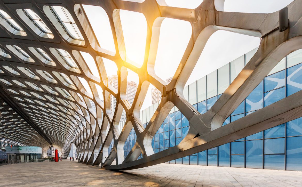 abstract ceiling of modern architecture