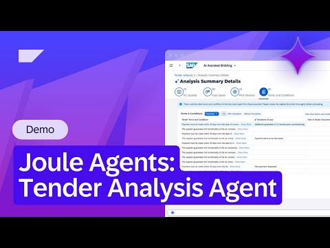 Joule Agents: Tender Analysis Agent | Demo - The World Management